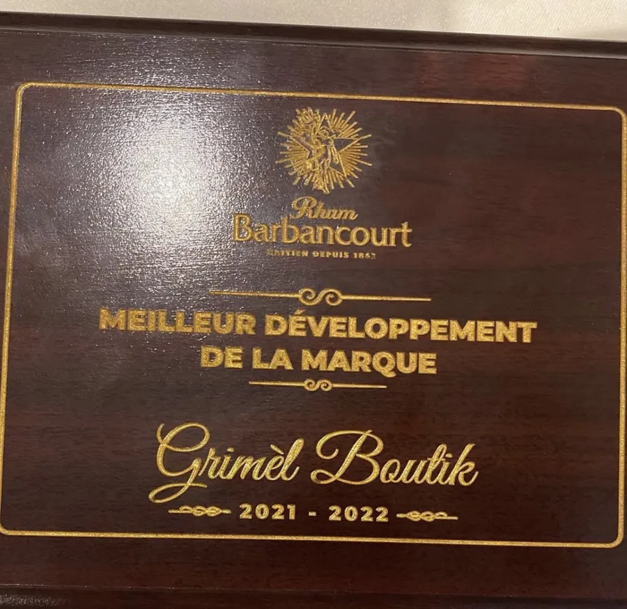 Plak Rhum Barbancourt: Meilleur développement de la marque, Grimèl Boutik 2021–2022